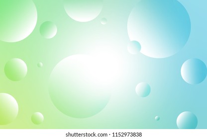 Light Blue, Green vector backdrop with dots. Blurred bubbles on abstract background with colorful gradient. Pattern can be used for beautiful websites.