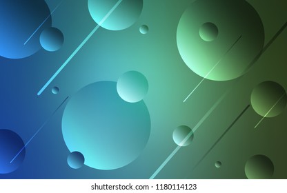 Light Blue, Green vector backdrop with dots. Blurred decorative design in abstract style with bubbles. Pattern can be used for futuristic ad, booklets.