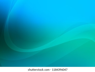 Light Blue, Green vector backdrop with bent lines. A sample with blurred bubble shapes. Textured wave pattern for backgrounds.