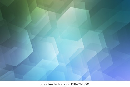 Light Blue, Green vector backdrop with hexagons. Abstract illustration with colorful hexagons. New template for your brand book.
