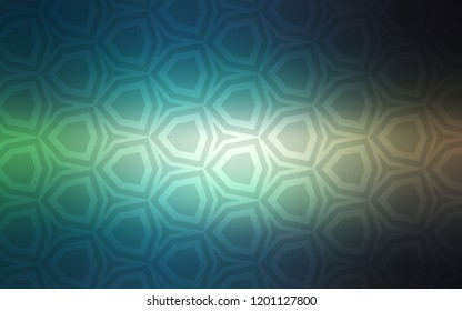 Light Blue, Green vector backdrop with hexagons. Illustration with set of colorful hexagons. Pattern for your ad, booklets.