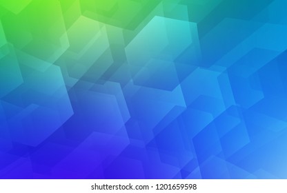 Light Blue, Green vector backdrop with hexagons. Design in abstract style with hexagons. Pattern can be used for landing pages.