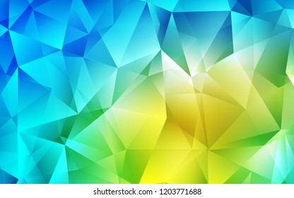 Light Blue, Green vector backdrop with lines, triangles. Glitter abstract illustration with triangular shapes. Pattern for commercials.