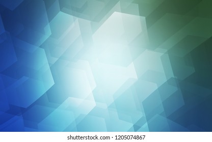 Light Blue, Green vector backdrop with hexagons. White background with colorful hexagons. Pattern can for your ad, booklets.