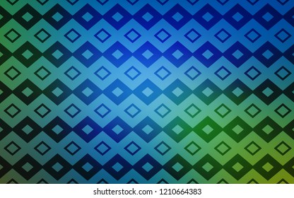 Light Blue, Green vector backdrop with rhombus. Illustration with set of colorful rectangles. Pattern for commercials.