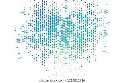 Light Blue, Green vector backdrop with dots. Illustration with set of shining colorful abstract circles. Pattern for beautiful websites.