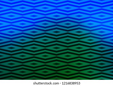 Light Blue, Green vector backdrop with lines, triangles. Triangles on abstract background with colorful gradient. Pattern for busines ad, booklets, leaflets