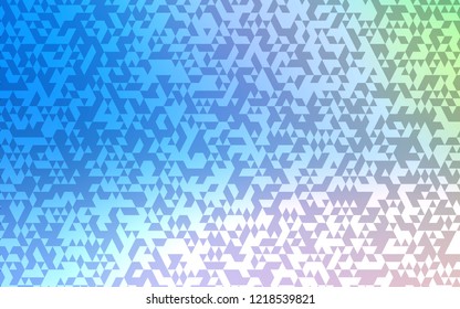 Light Blue, Green vector backdrop with lines, triangles. Illustration with set of colorful triangles. The template can be used as a background.