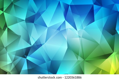 Light Blue, Green vector backdrop with lines, triangles. Beautiful illustration with triangles in nature style. Smart design for your business advert.