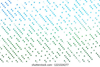 Light Blue, Green vector backdrop with lines, triangles. Glitter abstract illustration with triangular shapes. Pattern can be used for websites.