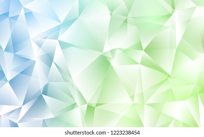 Light Blue, Green vector backdrop with lines, triangles. Abstract gradient illustration with triangles. Pattern for busines ad, booklets, leaflets