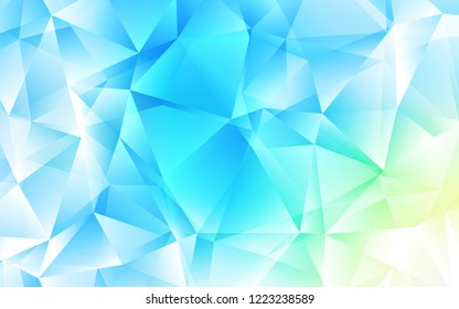 Light Blue, Green vector backdrop with lines, triangles. Modern abstract illustration with colorful triangles. Smart design for your business advert.