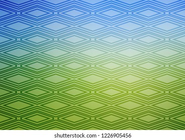 Light Blue, Green vector backdrop with lines, cubes. Colorful decorative design in simple style with lines, rhombuses. Best design for your ad, poster, banner.
