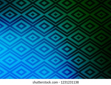 Light Blue, Green vector backdrop with lines, cubes. Colorful lines, squares on abstract background with gradient. Best design for your ad, poster, banner.