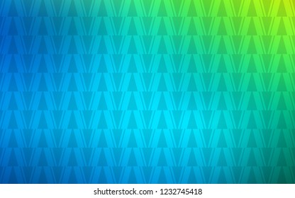 Light Blue, Green vector backdrop with lines, triangles. Abstract gradient illustration with triangles, lines. Best design for poster, banner.