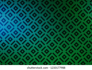 Light Blue, Green vector backdrop with lines, cubes. Colorful decorative design in simple style with lines, rhombuses. Backdrop for TV commercials.