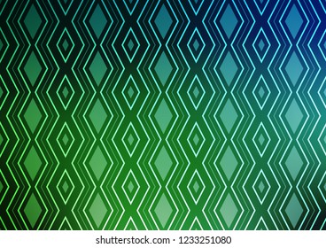 Light Blue, Green vector backdrop with lines, cubes. Colorful decorative design in simple style with lines, rhombuses. Best design for your ad, poster, banner.
