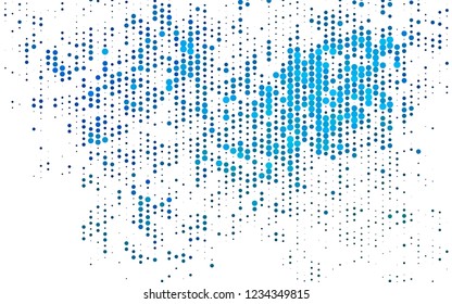Light Blue, Green vector backdrop with dots. Modern abstract illustration with colorful water drops. Pattern of water, rain drops.