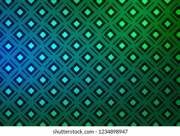 Light Blue, Green vector backdrop with lines, cubes. Glitter abstract illustration with colorful lines, rhombuses. Pattern for ads, posters, banners.