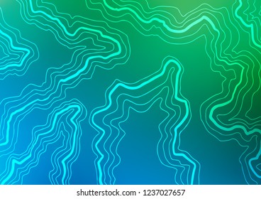 Light Blue, Green vector backdrop with bent lines. A vague circumflex abstract illustration with gradient. A new texture for your  ad, booklets, leaflets.