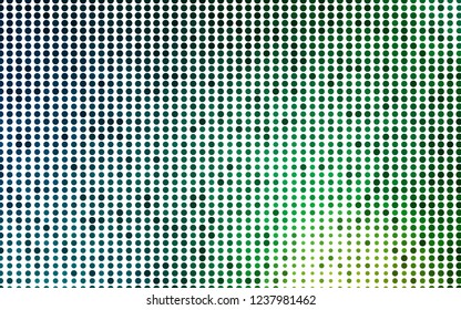 Light Blue, Green vector backdrop with dots. Modern abstract illustration with colorful water drops. Design for business adverts.
