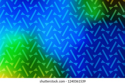 Light Blue, Green vector backdrop with lines, triangles. Illustration with set of colorful triangles, lines. Pattern for websites.