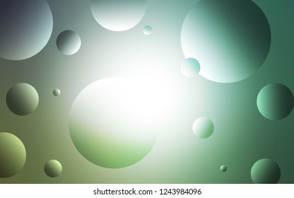 Light Blue, Green vector backdrop with dots. Illustration with set of shining colorful abstract circles. Pattern can be used for beautiful websites.