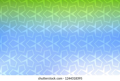 Light Blue, Green vector backdrop with rhombus. Beautiful illustration with rectangles and squares. Pattern for busines ad, booklets, leaflets