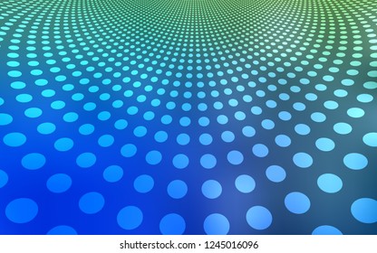 Light Blue, Green vector backdrop with dots. Modern abstract illustration with colorful water drops. Completely new template for your brand book.