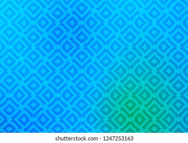 Light Blue, Green vector backdrop with lines, cubes. Modern geometric abstract illustration with lines, squares. Best design for your ad, poster, banner.