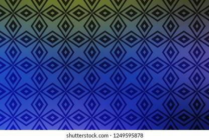 Light Blue, Green vector backdrop with rhombus. Decorative design in abstract style with rectangles. Pattern can be used for websites.
