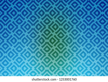 Light Blue, Green vector backdrop with lines, cubes. Colorful lines, squares on abstract background with gradient. Best design for your ad, poster, banner.