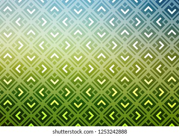 Light Blue, Green vector backdrop with lines, cubes. Glitter abstract illustration with colorful lines, rhombuses. Backdrop for TV commercials.