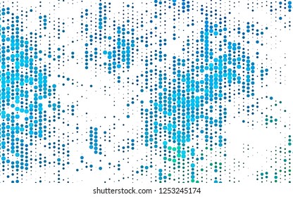 Light Blue, Green vector backdrop with dots. Illustration with set of shining colorful abstract circles. Design for business adverts.