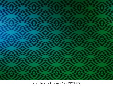 Light Blue, Green vector backdrop with lines, cubes. Colorful lines, squares on abstract background with gradient. Pattern for business booklets, leaflets.