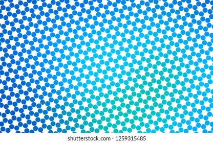 Light Blue, Green vector backdrop with dots. Illustration with set of shining colorful abstract circles. Pattern of water, rain drops.