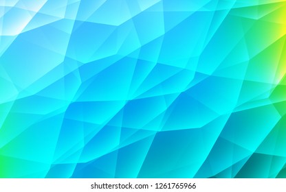 Light Blue, Green vector backdrop with lines, triangles. Triangles on abstract background with colorful gradient. Pattern for websites.