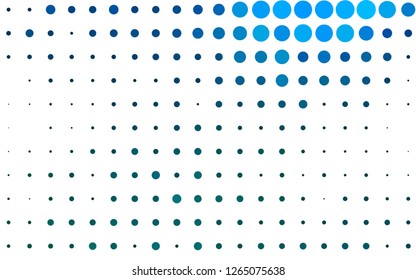 Light Blue, Green vector backdrop with dots. Abstract illustration with colored bubbles in nature style. Pattern for beautiful websites.