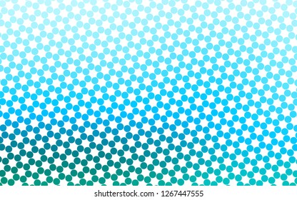 Light Blue, Green vector backdrop with dots. Blurred decorative design in abstract style with bubbles. Pattern of water, rain drops.