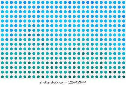 Light Blue, Green vector backdrop with dots. Blurred decorative design in abstract style with bubbles. Pattern of water, rain drops.