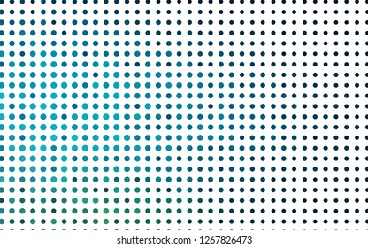 Light Blue, Green vector backdrop with dots. Abstract illustration with colored bubbles in nature style. Pattern of water, rain drops.