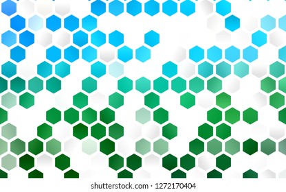 Light Blue, Green vector backdrop with hexagons. Design in abstract style with hexagons. Beautiful design for your business advert.
