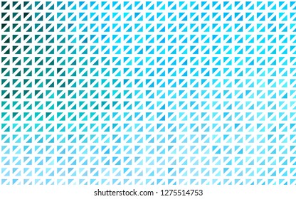 Light Blue, Green vector backdrop with lines, triangles. Triangles on abstract background with colorful gradient. Pattern for commercials.