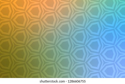 Light Blue, Green vector backdrop with hexagons. Illustration with set of colorful hexagons. Design for website posters, banners.