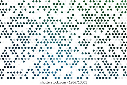 Light Blue, Green vector backdrop with hexagons. Design in abstract style with hexagons. Pattern can be used for landing pages.