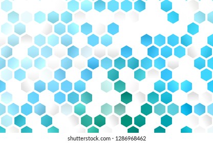 Light Blue, Green vector backdrop with hexagons. Design in abstract style with hexagons. Pattern can be used for landing pages.