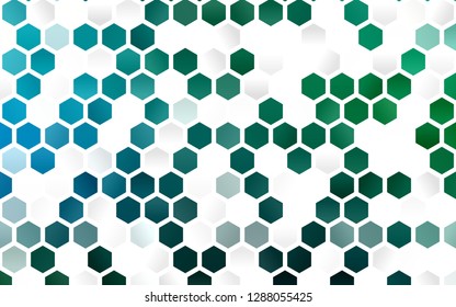 Light Blue, Green vector backdrop with hexagons. Colorful hexagons on white backdrop. New template for your brand book.