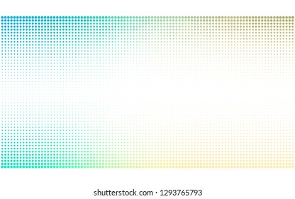 Light Blue, Green vector  backdrop with dots. Glitter abstract illustration with blurred drops of rain. Pattern for futuristic ad, booklets.