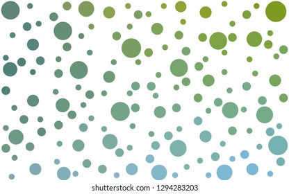 Light Blue, Green vector  backdrop with dots. Modern abstract illustration with colorful water drops. Pattern for textures of wallpapers.
