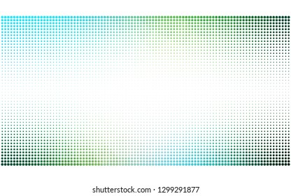 Light Blue, Green vector  backdrop with dots. Glitter abstract illustration with blurred drops of rain. New template for your brand book.